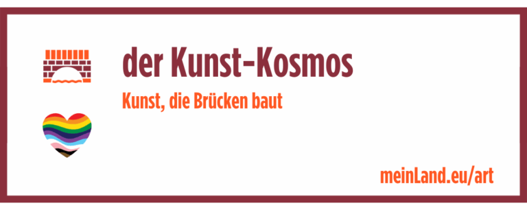 Banner: der Kunst-Kosmos; Kunst, die Brücken baut