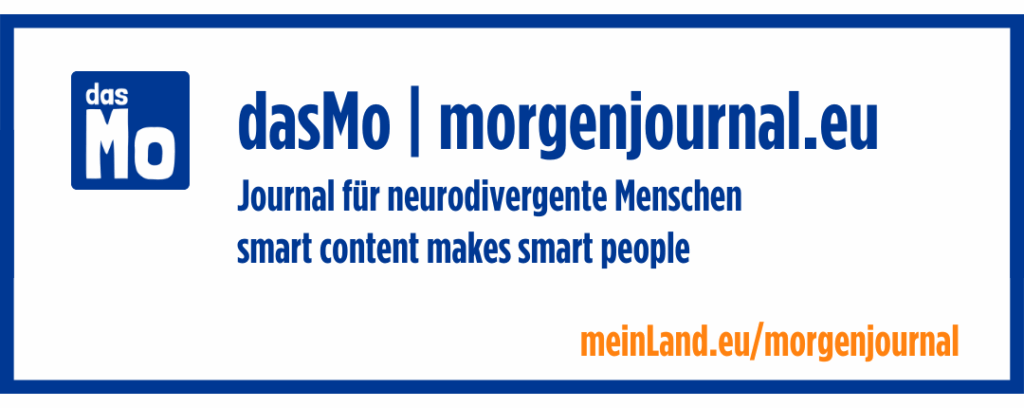 Banner: dasMo | morgenjournal.eu - Journal für neurodivergente Menschen. smart content makes smart people