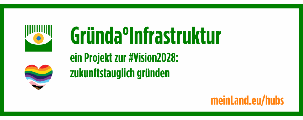 Banner: Gründa°Infrastruktur - ein Projekt zur #Vision2028: zukunftstauglich gründen