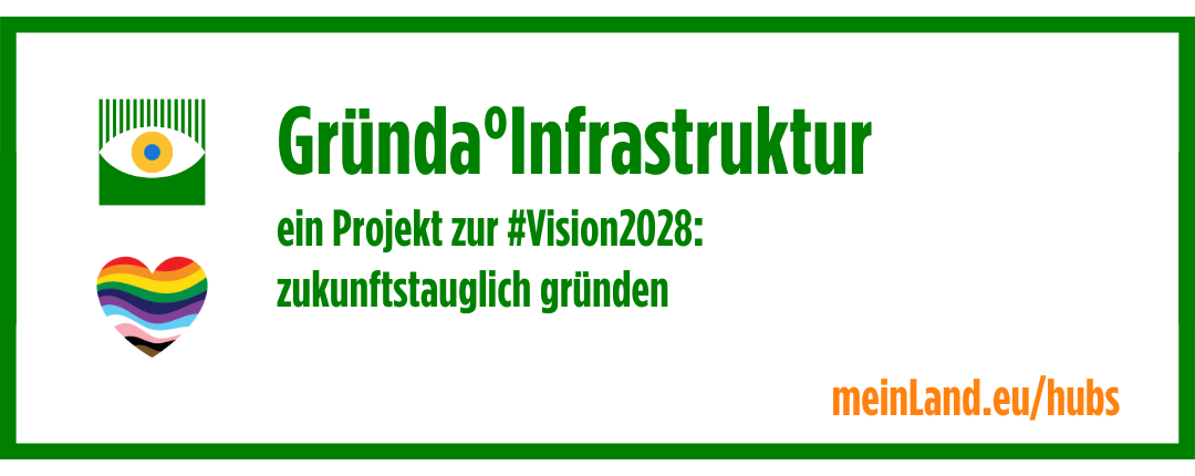 Banner: Gründa°Infrastruktur - ein Projekt zur #Vision2028: zukunftstauglich gründen