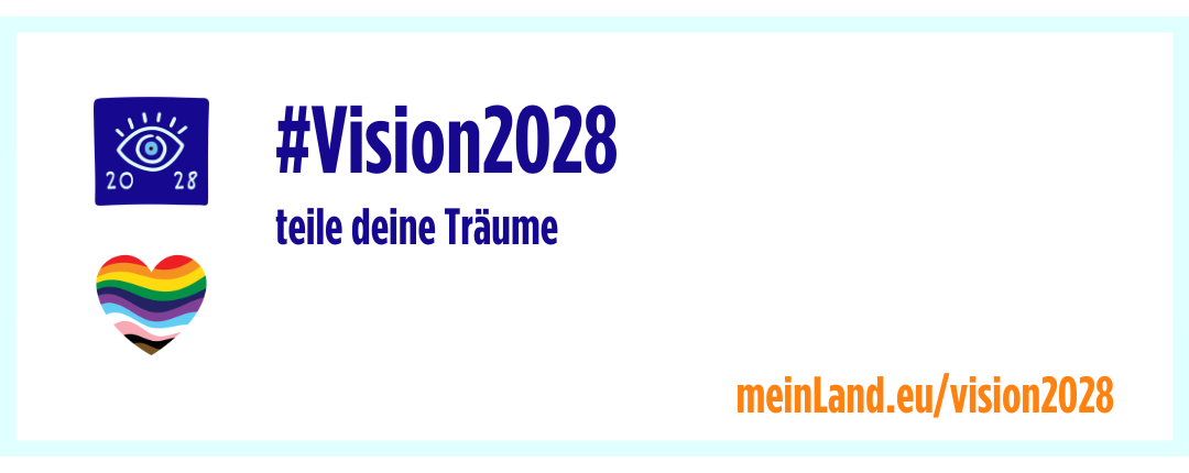 Banner: #Vision2028 - teile deine Träume