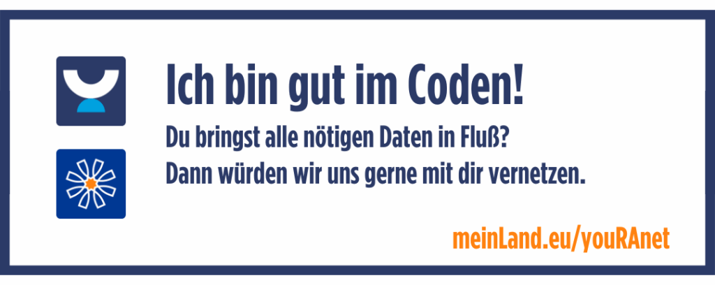 Button zum Vernetzten: Ich bin gut im Coden! Du bringst alle nötigen Daten in Fluß? Dann würden wir uns gerne mit dir vernetzen. Führt zu einem sicheren Google-Formular.