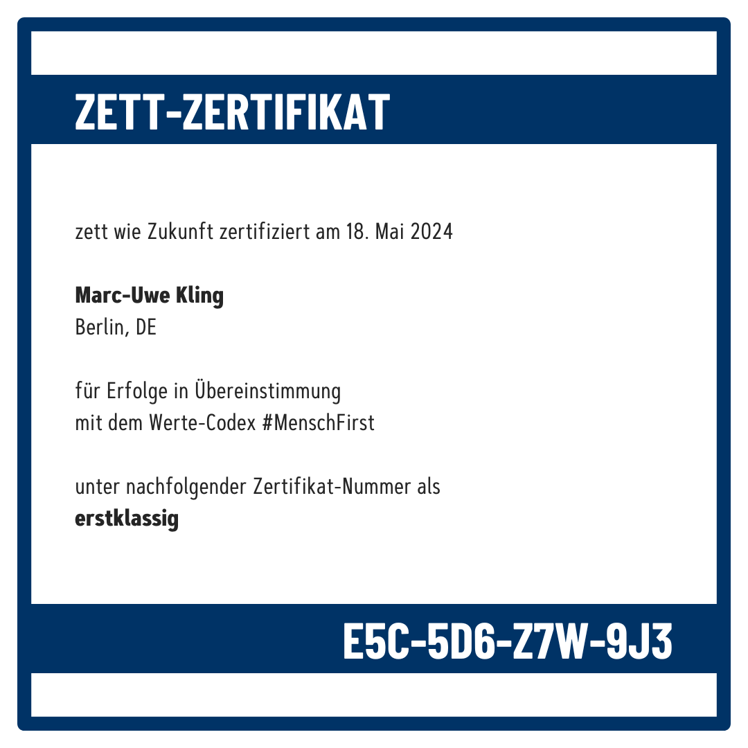Zett-Zertifikat Marc-Uwe Kling